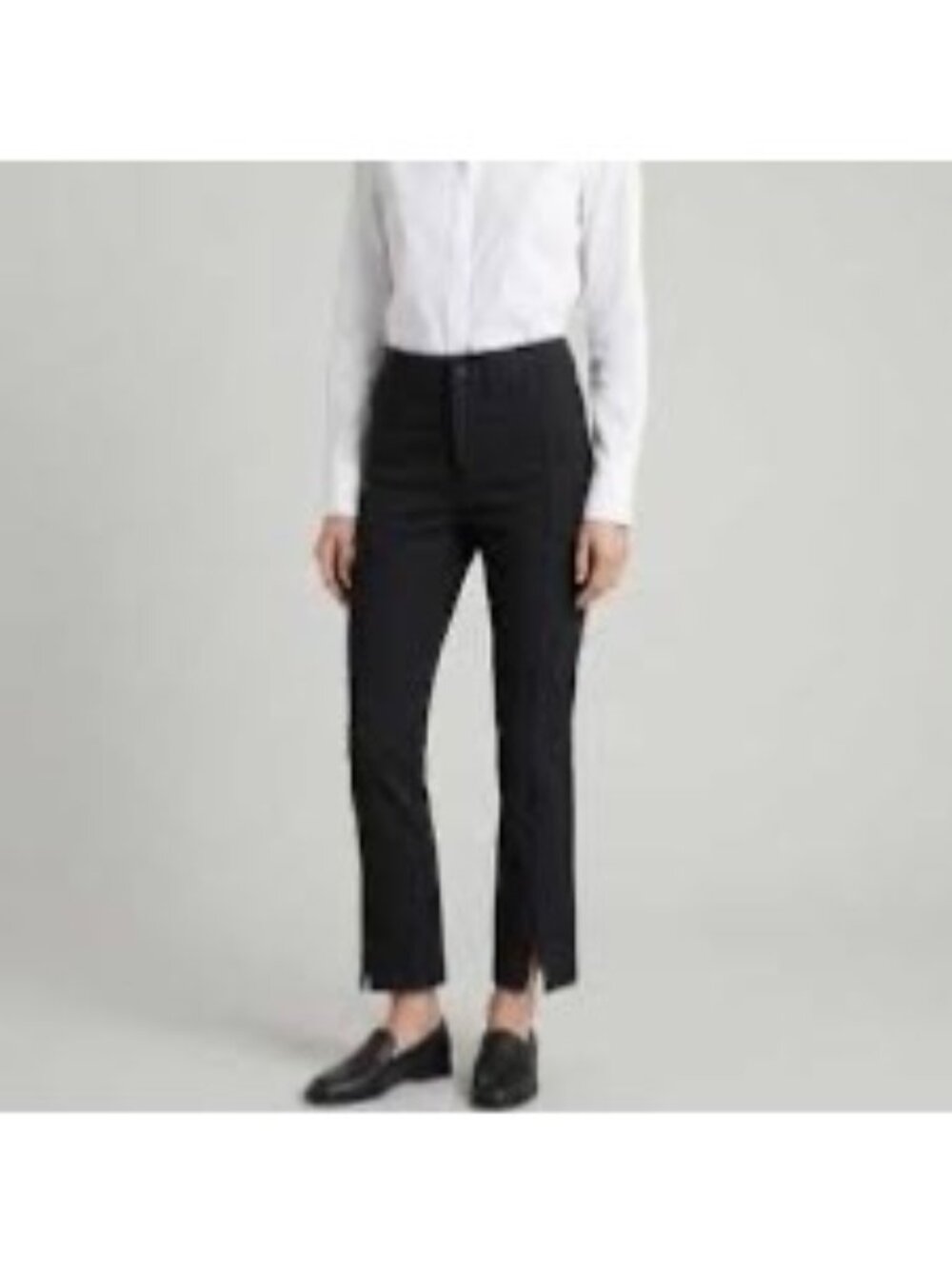 AYR The Sizzle Stretch Black Split Hem Cropped Business Casual Pants